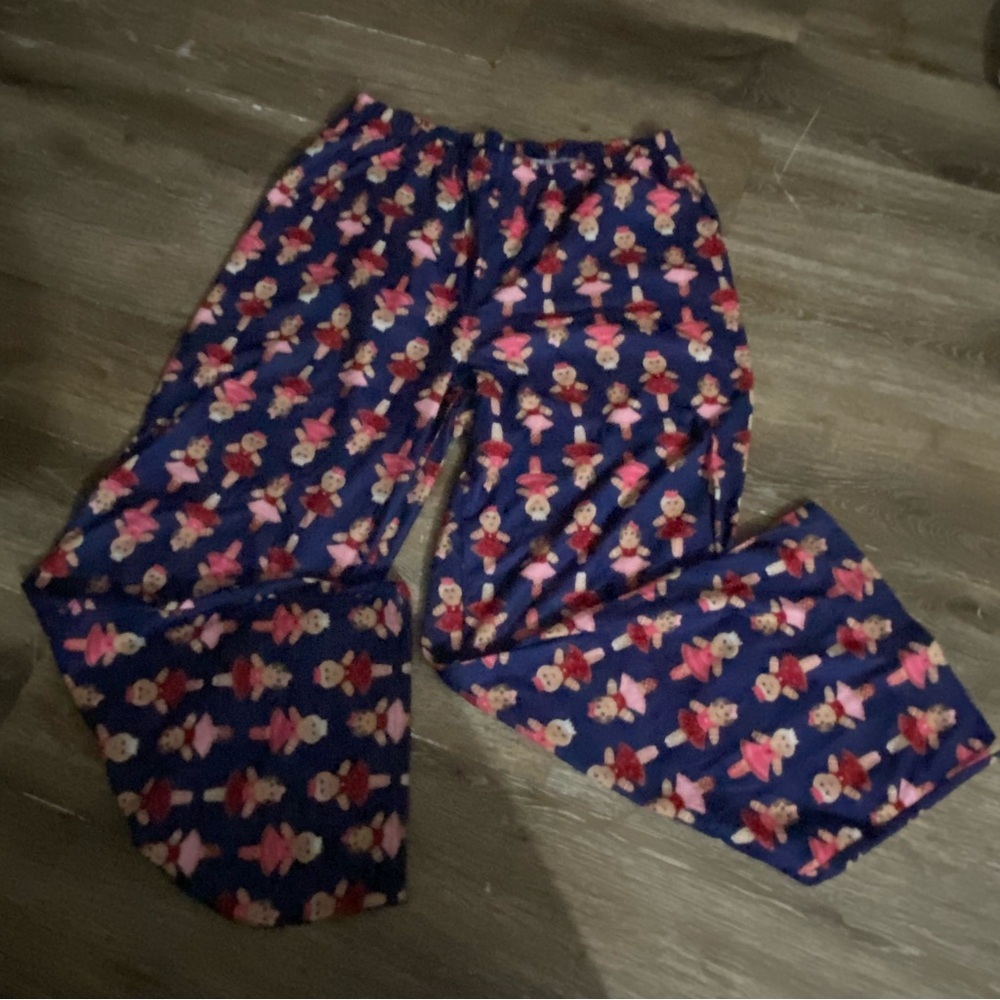 Gymboree Pajama Pants Women’s Size XL Stretch Pull On Pink Blue